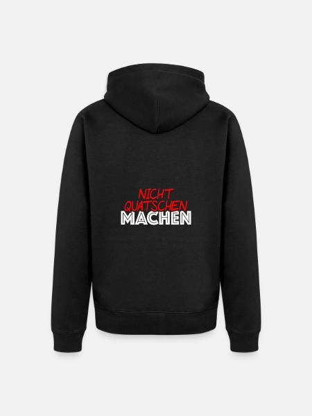 Nicht quatschen machen - Unisex Premium Bio Zip Hoodie - Schwarz