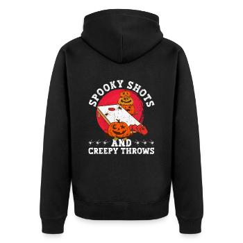 Cornhole Player Halloween - Funny Cornhole - Unisex Premium Organic Zip Hoodie - black - Back - Nico (187cm)
