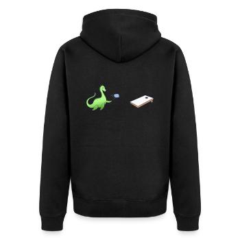 Le monstre du Loch Ness joue au cornhole - - Veste à capuche bio Premium Unisexe - noir - Dos - Nico (187cm)