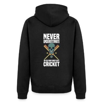 Joueur de cricket Sport Batte de cricket - Veste à capuche bio Premium Unisexe - noir - Dos - Nico (187cm)