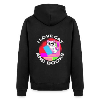 Livre Rat Cat Livres Rat Rat Books Bookworm - Veste à capuche bio Premium Unisexe - noir - Dos - Nico (187cm)