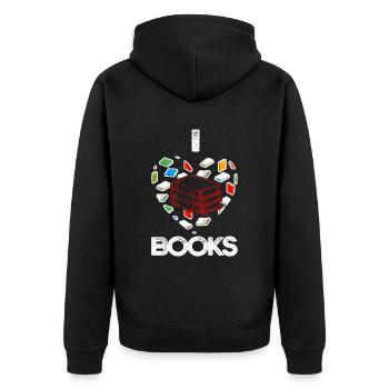 Amateurs de livres lecture livres romans éducation cadeau - Veste à capuche bio Premium Unisexe - noir - Dos - Nico (187cm)