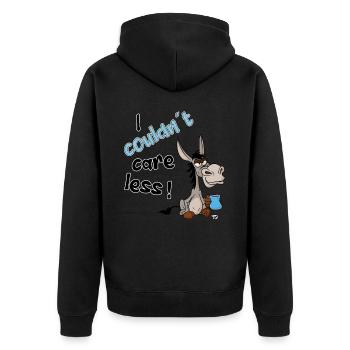 I couldn't care less. grim funny donkey - Unisex Premium Organic Zip Hoodie - black - Back - Nico (187cm)