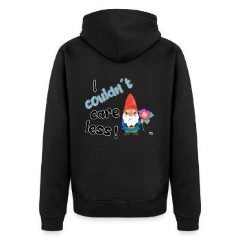 Je m’en fous. Sinistre jardin drôle - Veste à capuche bio Premium Unisexe - noir - Dos - Nico (187cm)