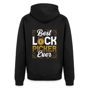 Le meilleur serrurier jamais choisi - Veste à capuche bio Premium Unisexe - noir - Dos - Nico (187cm)