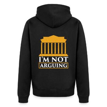 Ich Streite Mich Nicht Argumentieren Argument - Unisex Premium Bio Zip Hoodie - Schwarz - Hinten - Nico (187cm)