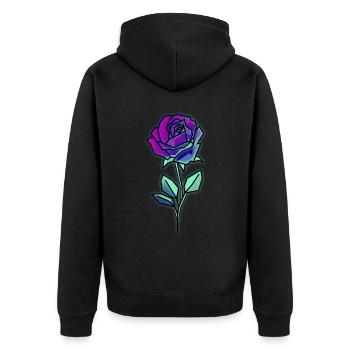 Cyber Aesthetic Rose Retro Futurism Vaporwave - Unisex Premium Organic Zip Hoodie - black - Back - Nico (187cm)