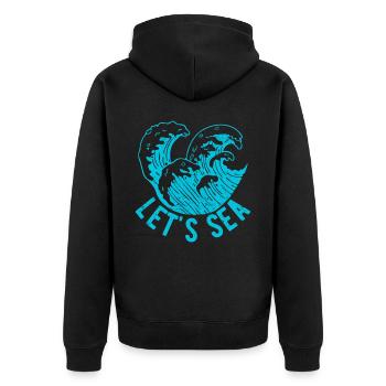 Funny Marine Biologist Marine Biology - Unisex Premium Organic Zip Hoodie - black - Back - Nico (187cm)