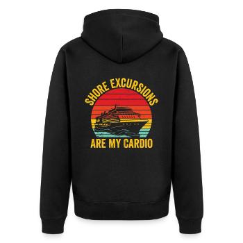 Funny Cruise Cruiser Cruise Ship Retro - Unisex Premium Organic Zip Hoodie - black - Back - Nico (187cm)