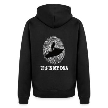 Jetski Its In My Dna - Unisex Premium Bio Zip Hoodie - Schwarz - Hinten - Nico (187cm)