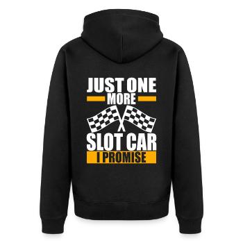 Slotcar Slotracing - Unisex Premium Bio Zip Hoodie - Schwarz - Hinten - Nico (187cm)