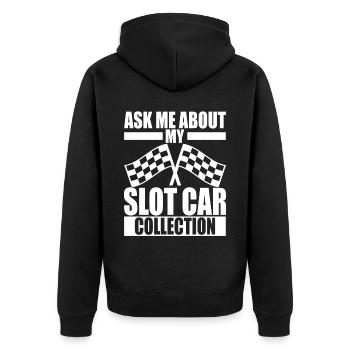 Slotcar Slotracing - Unisex Premium Bio Zip Hoodie - Schwarz - Hinten - Nico (187cm)