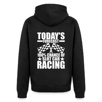 Slotcar Slotracing - Unisex Premium Bio Zip Hoodie - Schwarz - Hinten - Nico (187cm)