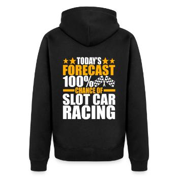 Slotcar Slotracing - Unisex Premium Bio Zip Hoodie - Schwarz - Hinten - Nico (187cm)
