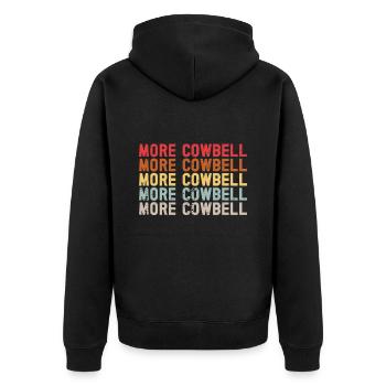 Cowbell More Cowbell-Vintager - Unisex Premium Organic Zip Hoodie - black - Back - Nico (187cm)
