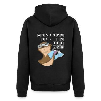 Chimiste Otter Spruch -Juste une journée de laboratoire - Veste à capuche bio Premium Unisexe - noir - Dos - Nico (187cm)