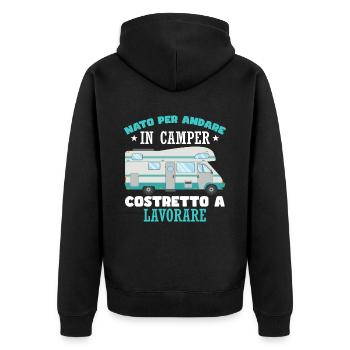 Camping camping-car amusant - Veste à capuche bio Premium Unisexe - noir - Dos - Nico (187cm)