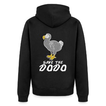 Save the Dodo - Unisex Premium Bio Zip Hoodie - Schwarz - Hinten - Nico (187cm)
