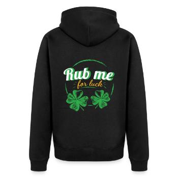 Frottez-moi pour la chance Saint-Patrick Irlande - Veste à capuche bio Premium Unisexe - noir - Dos - Nico (187cm)