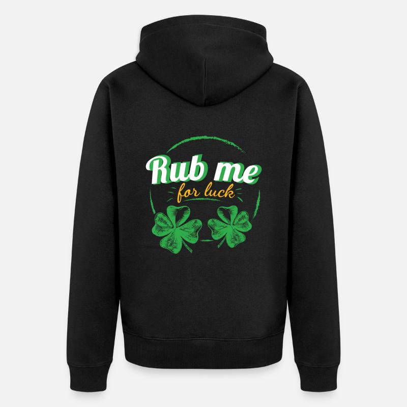 Frottez-moi pour la chance Saint-Patrick Irlande - Veste à capuche bio Premium Unisexe - noir