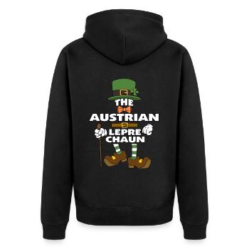 Le lutin autrichien Saint-Patrick - Veste à capuche bio Premium Unisexe - noir - Dos - Nico (187cm)