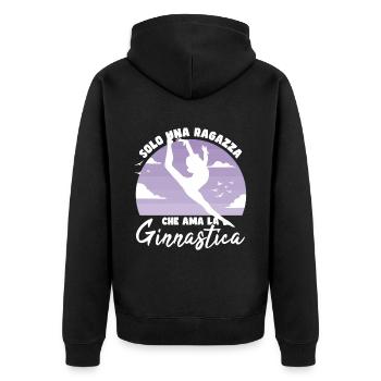 Gymnaste Fille - Veste à capuche bio Premium Unisexe - noir - Dos - Nico (187cm)
