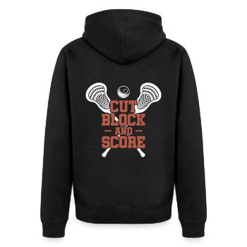 Lacrosse LAX Club Team Players Coaches Fans Coach - Veste à capuche bio Premium Unisexe - noir - Dos - Nico (187cm)