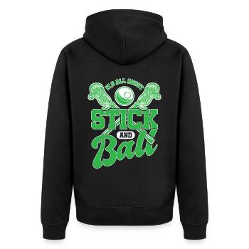 Lacrosse LAX Club Team Players Coaches Fans Coach - Unisex Premium Organic Zip Hoodie - black - Back - Nico (187cm)