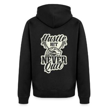 Lacrosse LAX Club Team Players Coaches Fans Coach - Unisex Premium Organic Zip Hoodie - black - Back - Nico (187cm)