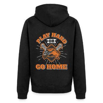 Lacrosse LAX Club Team Players Coaches Fans Coach - Unisex Premium Organic Zip Hoodie - black - Back - Nico (187cm)