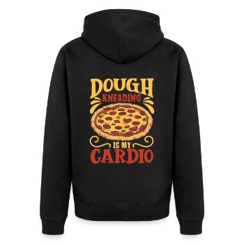 Kneading dough is my sport - pizza baker - Unisex Premium Organic Zip Hoodie - black - Back - Nico (187cm)