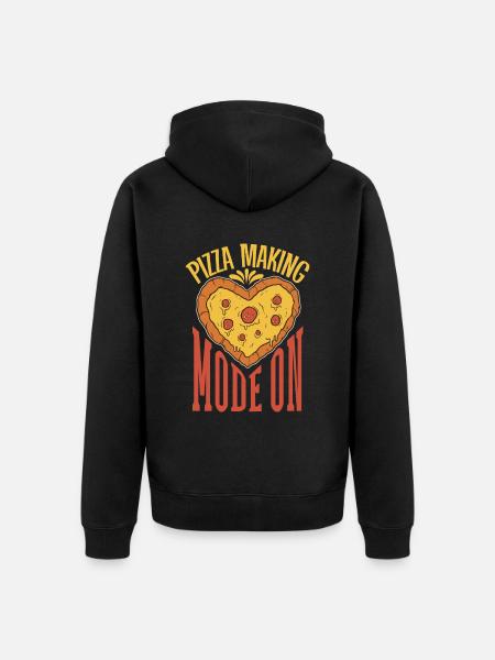 Pizza Making Mode On - Pizzabäcker - Unisex Premium Bio Zip Hoodie - Schwarz