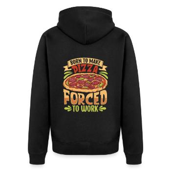 Born to bake pizza - pizza baker - Unisex Premium Organic Zip Hoodie - black - Back - Nico (187cm)