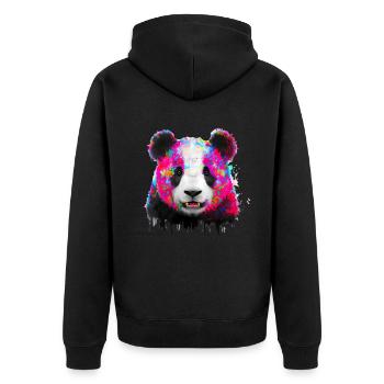 Color explosion Panda Bear - Unisex Premium Organic Zip Hoodie - black - Back - Nico (187cm)