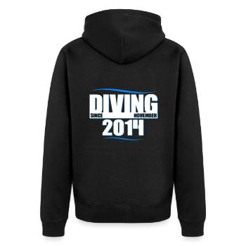 Taucher Geburtstag - Diving since November 2014 - Unisex Premium Bio Zip Hoodie - Schwarz - Hinten - Nico (187cm)