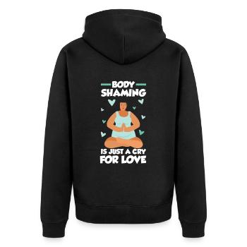 La honte corporelle n’est qu’un cri d’amour agaçant - Veste à capuche bio Premium Unisexe - noir - Dos - Nico (187cm)