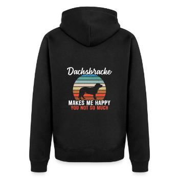Dachsbracke me rend heureux que tu ne sois pas tellement - Veste à capuche bio Premium Unisexe - noir - Dos - Nico (187cm)