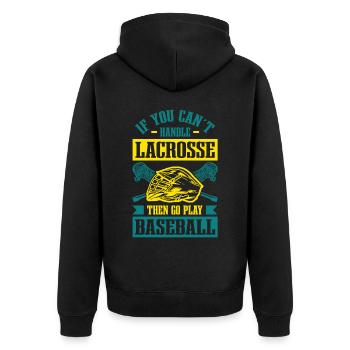 Lacrosse LAX Club Team Players Coaches Fans Coach - Unisex Premium Organic Zip Hoodie - black - Back - Nico (187cm)