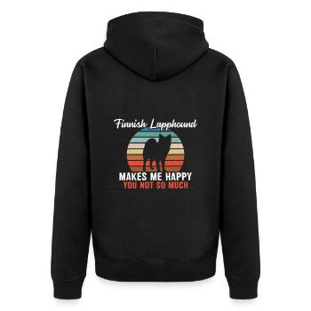 Le Lapphund finlandais me rend heureux que tu ne sois pas tellement - Veste à capuche bio Premium Unisexe - noir - Dos - Nico (187cm)