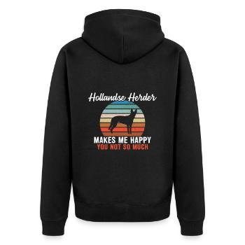 Hollandse Herder me rend heureux que tu ne sois pas tellement - Veste à capuche bio Premium Unisexe - noir - Dos - Nico (187cm)