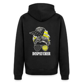 Emergency call control center Sunglasses - Unisex Premium Organic Zip Hoodie - black - Back - Nico (187cm)
