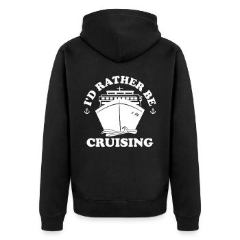 Funny Cruising Kreuzfahrtschiff Kreuzfahrtschiff - Unisex Premium Bio Zip Hoodie - Schwarz - Hinten - Nico (187cm)