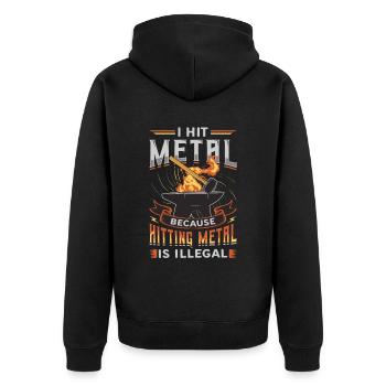 Hit Metal, Forgeron - Veste à capuche bio Premium Unisexe - noir - Dos - Nico (187cm)