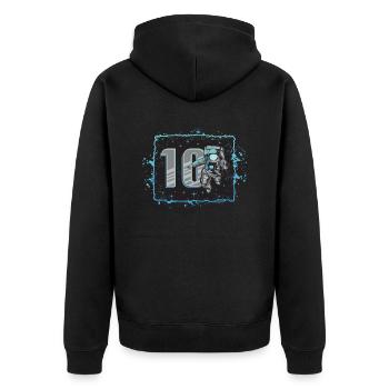 10e anniversaire, Astronaute, Décorations - Veste à capuche bio Premium Unisexe - noir - Dos - Nico (187cm)