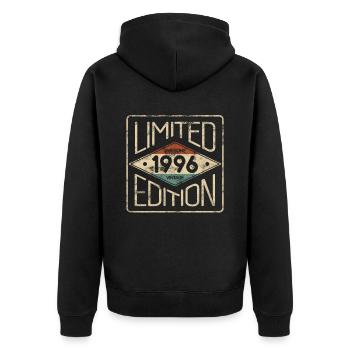 Limited Edition Awesome Vintage 1996 Birthday - Unisex Premium Organic Zip Hoodie - black - Back - Nico (187cm)