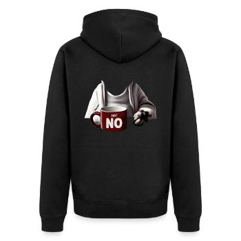 Karneval Hunde Outfit - Unisex Premium Bio Zip Hoodie - Schwarz - Hinten - Nico (187cm)