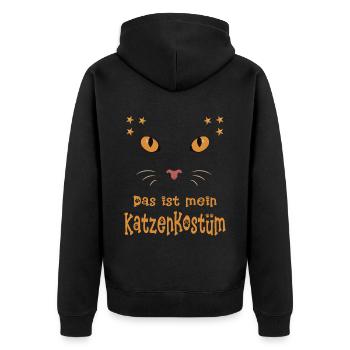 Karneval Katzen Gesicht mit Sternchen - Unisex Premium Bio Zip Hoodie - Schwarz - Hinten - Nico (187cm)