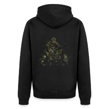 Quad Racing ATV Wheeler Dirt Road - Unisex Premium Bio Zip Hoodie - Schwarz - Hinten - Nico (187cm)