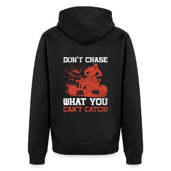 Quad Racing ATV Wheeler Dirt Road - Unisex Premium Bio Zip Hoodie - Schwarz - Hinten - Nico (187cm)