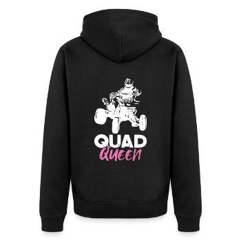 Quad Racing ATV Wheeler Dirt Road - Unisex Premium Bio Zip Hoodie - Schwarz - Hinten - Nico (187cm)